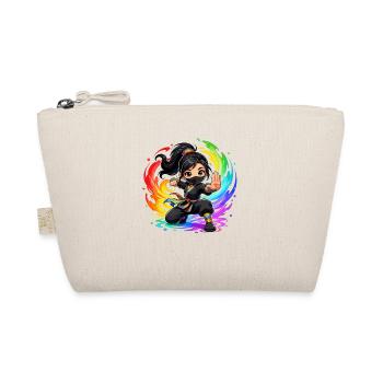 Regenbogen Ninja im Farbwirbel - Bio-Täschchen - Natur - Vorne