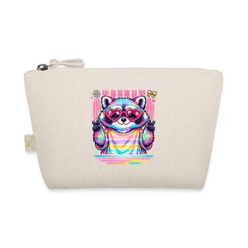 Rainbow Panda with Heart Glasses - Organic Pouch - nature - Front