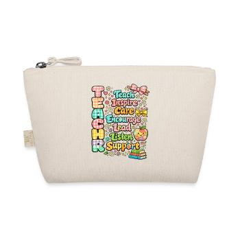 Teacher Word-Art Tee: Inspire Lead - Organic Pouch - nature - Front