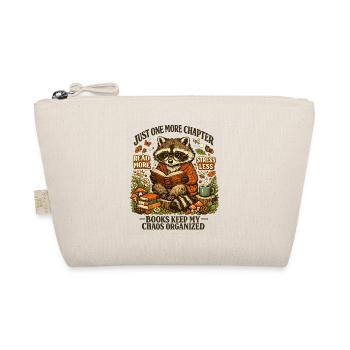 Cozy Raccoon Reading Chaos Organizer - Organic Pouch - nature - Front