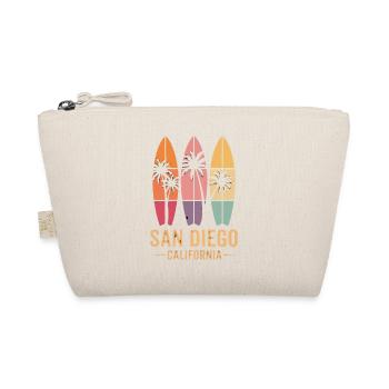 Surfer Palmen Retro San Diego - Bio-Täschchen - Natur - Vorne