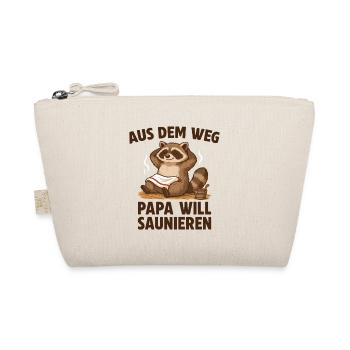 Sauna Papa will Saunieren Waschbär - Bio-Täschchen - Natur - Vorne