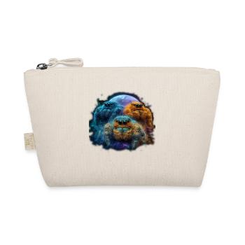 Jumping Spiders Full Moon Kawaii Chibi Jumping Spider - Organic Pouch - nature - Front