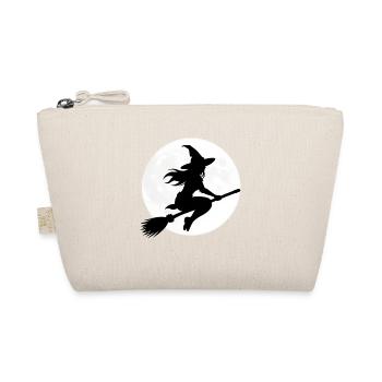 Hexe Besen Vollmond Halloween Kostüm Geschenk - Bio-Täschchen - Natur - Vorne