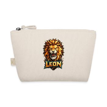 Leon Löwe Vorname Name Geschenk - Bio-Täschchen - Natur - Vorne