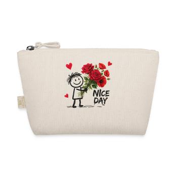 Nice Day Strichmännchen mit Rosen - Bio-Täschchen - Natur - Vorne