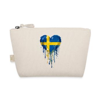 Tropfendes Schweden-Herz - Bio-Täschchen - Natur - Vorne