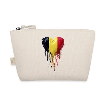 Tropfendes Belgien-Herz - Bio-Täschchen - Natur - Vorne