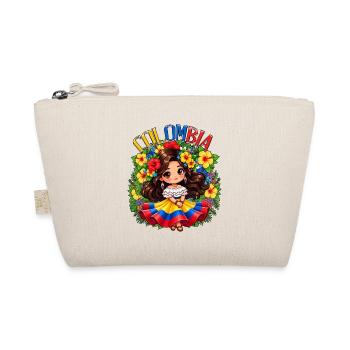 Colombian Flag Colombia Cute Girl - Organic Pouch - nature - Front