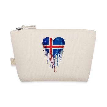 Iceland Nordic Heart Flag Watercolor Painting - Organic Pouch - nature - Front