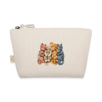 Häkel-Katzenliebhaber-Geschenk - Bio-Täschchen - Natur - Vorne