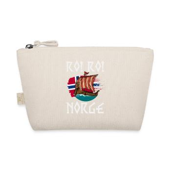 Norway Norge Fjords Scandinavian Ro Viking ship - Organic Pouch - nature - Front