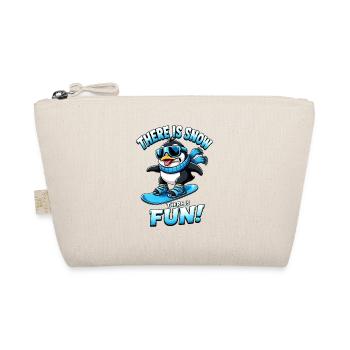 Pinguin Snowboard Wintersport Spruch - Bio-Täschchen - Natur - Vorne