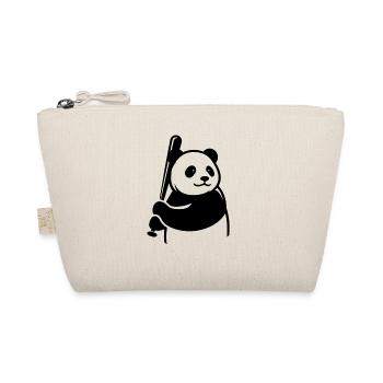Minimalistische Panda-Bär Baseballspieler - Bio-Täschchen - Natur - Vorne