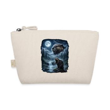 Beaver howls on moon 90s retro - Organic Pouch - nature - Front