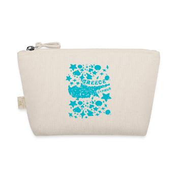 Cyprus map vintage turquoise - Organic Pouch - nature - Front