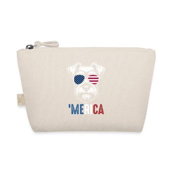 Merica Patriotic Schnauzer American Flag Pride - Bio-Täschchen - Natur - Vorne