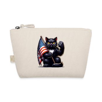 Schwarze Katze Grumpy Black Cat - Bio-Täschchen - Natur - Vorne