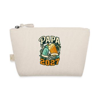Papa 2027 – Bier & Babyflaschengeschenk - Bio-Täschchen - Natur - Vorne