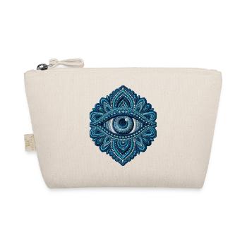 Auge im Stickerei-Look Mandala Geschenk - Bio-Täschchen - Natur - Vorne