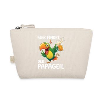 Bier findet der Papa geil – Papagei Shirt - Bio-Täschchen - Natur - Vorne