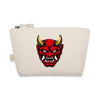 Red demon head with teeth - Organic Pouch - nature - Front