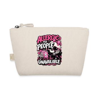 Allergic to People – frecher Totenkopf Spruch - Bio-Täschchen - Natur - Vorne