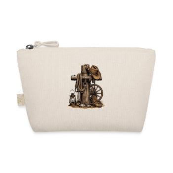 Western Rustic Post, Lasso and Hat - Organic Pouch - nature - Front