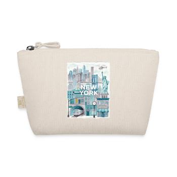 New York City Watercolor Skyline - Bio-Täschchen - Natur - Vorne