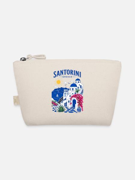 Santorini, Griechenland, Reisedesign - Bio-Täschchen - Natur