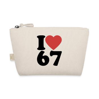 I love six seven | Zahlenduo 6 und 7 - Bio-Täschchen - Natur - Vorne