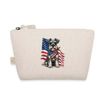 Patriotischer Schnauzer Stars, Stripes Hundestolz, - Bio-Täschchen - Natur - Vorne