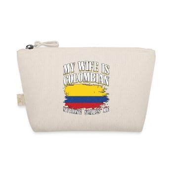 Wife Is Colombian Not Scared Flag Colombia - Organic Pouch - nature - Front
