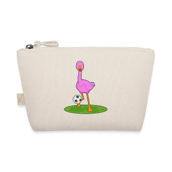 Flamingo Fußballspieler Fußball - Bio-Täschchen - Natur - Vorne