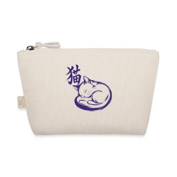 Sumi-e Sleeping Cat Japanese Ink Wash Art Zen Styl - Organic Pouch - nature - Front