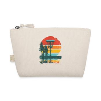 Disc Golf Putter Korb Retro Vintage Sonnenuntergan - Bio-Täschchen - Natur - Vorne