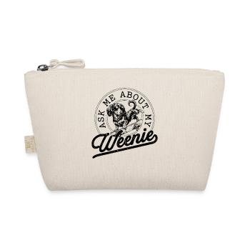Dackel auf Skateboard – Cooler Weenie Dog Vintage - Bio-Täschchen - Natur - Vorne