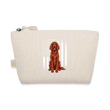 Patriotic Irish Setter US Flag - Red Setter Dad - Organic Pouch - nature - Front