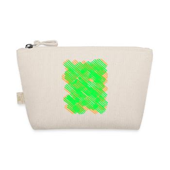 Neon Green-Orange Line Pattern - Organic Pouch - nature - Front