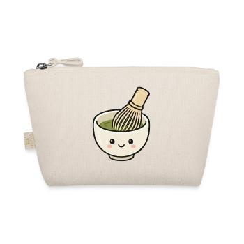 Süße Kawaii-Matcha-Schüssel mit Schneebesen - Bio-Täschchen - Natur - Vorne