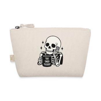 Too Tired To Exist Skeleton Coffee Mug - Organic Pouch - nature - Front
