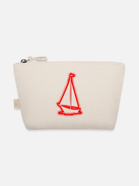 Segelboot Segel Segelschiff Herren Jungen Segeln - Bio-Täschchen - Natur