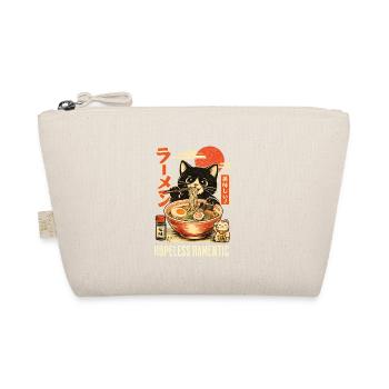 Hopless Ramentic - schwarze Katze isst Ramen - Bio-Täschchen - Natur - Vorne