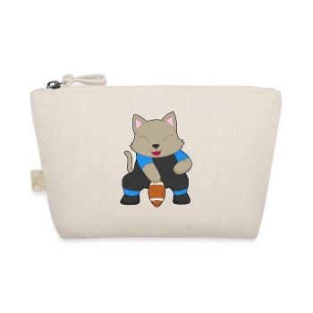 Cat American Football - Organic Pouch - nature - Front