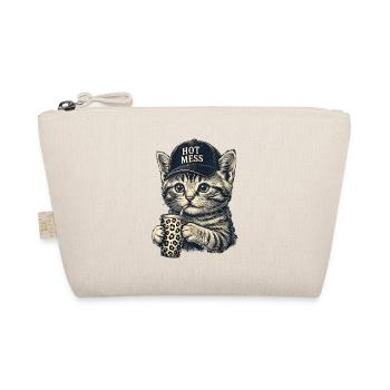 Kitten with Hot Mess Cap - Organic Pouch - nature - Front