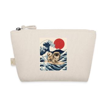 Pekingese Great Wave - Peke Dog Mom Dad Lap Dog - Organic Pouch - nature - Front