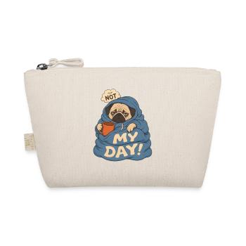 Not My Day – Pug In Blanket & Coffee Dog - Organic Pouch - nature - Front