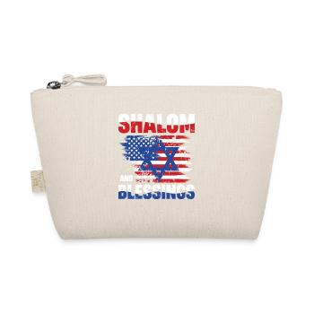 Shalom and Blessing Freedom Israel USA Flag - Organic Pouch - nature - Front