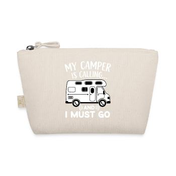 My Camper is calling and I must go funny Camping - Organic Pouch - nature - Front