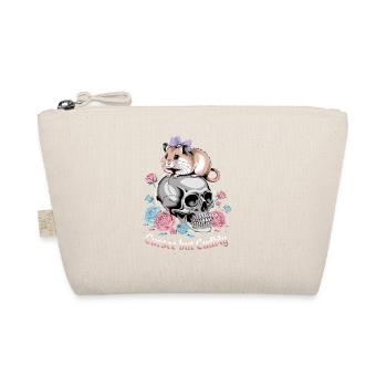 Curse But Cuddly Hamster On Skull - Organic Pouch - nature - Front
